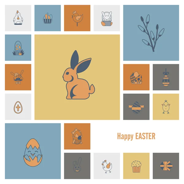 Celebration Easter Icons — Stock Vector