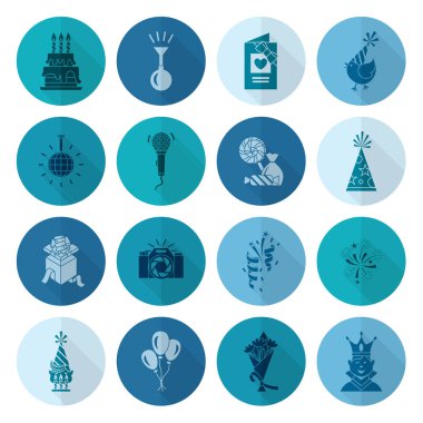 Mutlu doğum günü Icons set