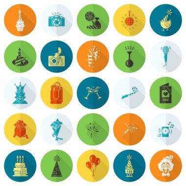 Mutlu doğum günü Icons set