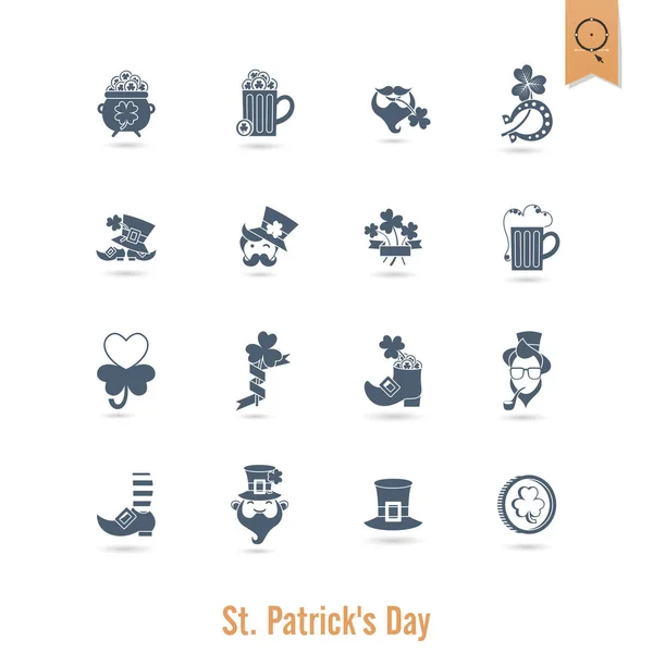 Saint Patricks Day Icon Set izole — Stok Vektör