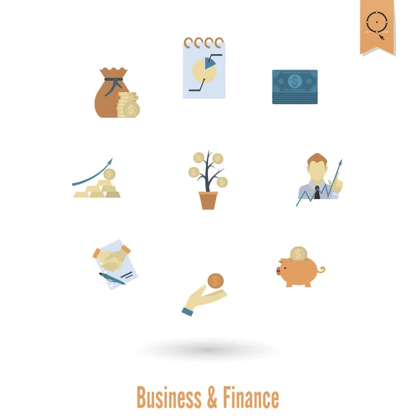 Ikona podnikání a financí nastavena — Stockový vektor
