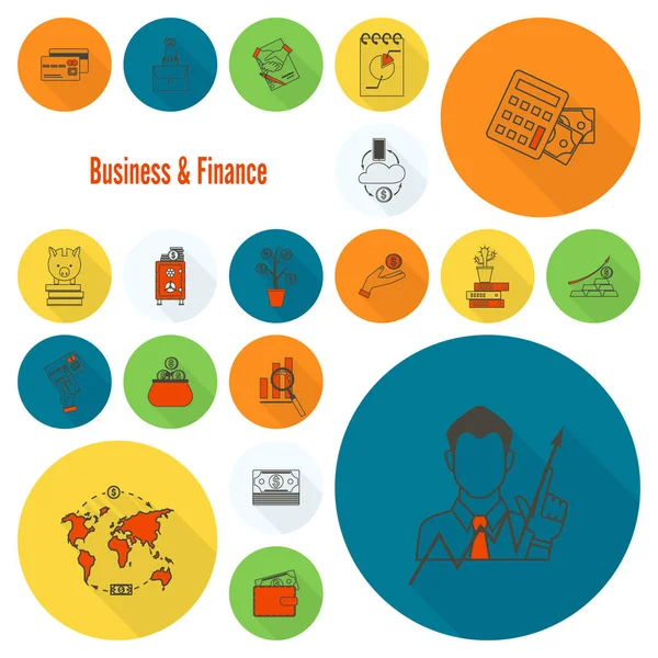 Набір значків бізнесу та фінансів — стоковий вектор