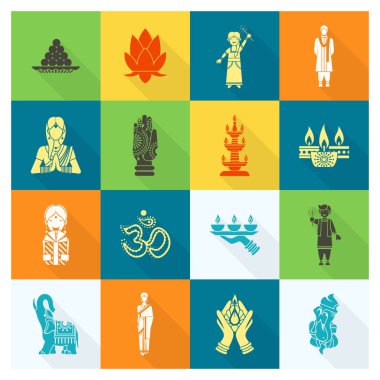 Diwali. Hint Festivali simgeler