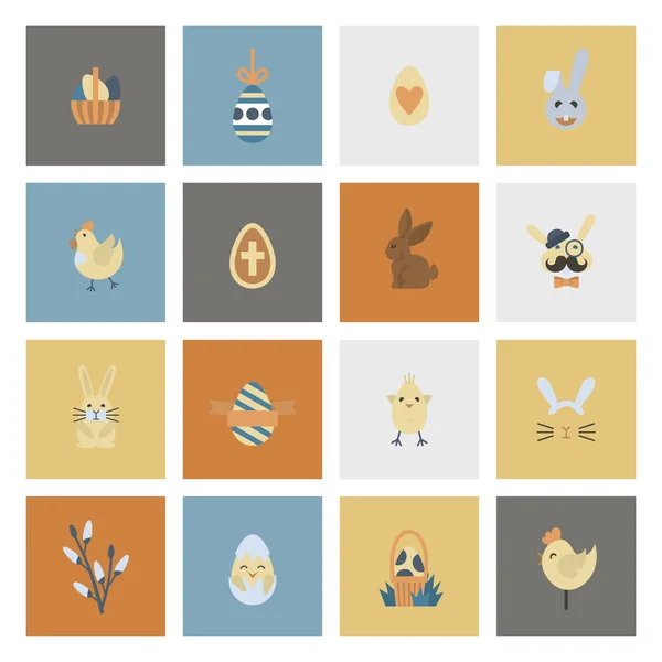 Celebración Iconos de Pascua — Vector de stock