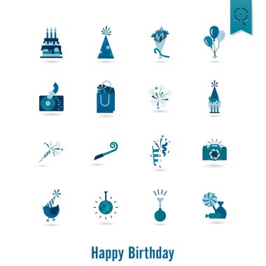 Mutlu doğum günü Icons set