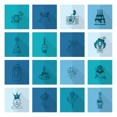 Mutlu doğum günü Icons set