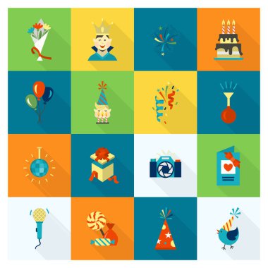 Mutlu doğum günü Icons set