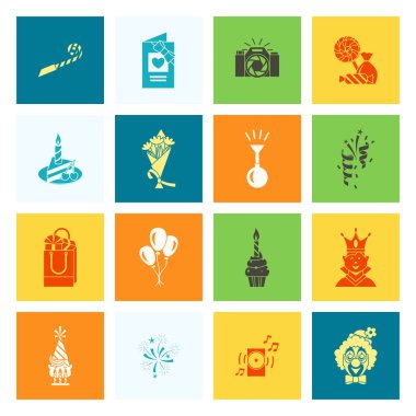 Mutlu doğum günü Icons set