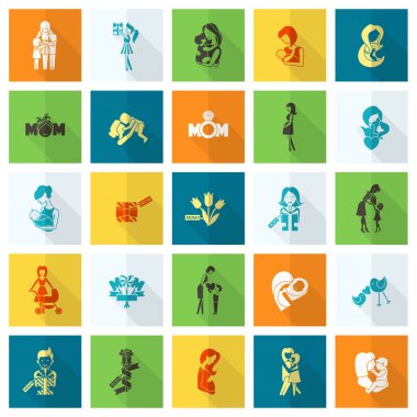 Mutlu anneler günü simgeler