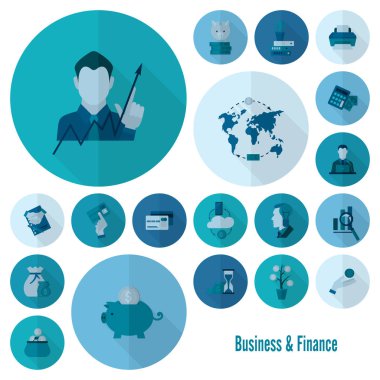 iş ve finans simgesi seti