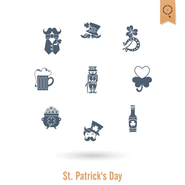 Set de iconos aislados día de San Patricio — Archivo Imágenes Vectoriales