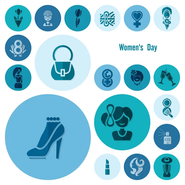 Womans Day Icon Set — Stock Vector