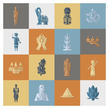 Diwali. Hint Festivali simgeler