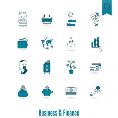 iş ve finans simgesi seti