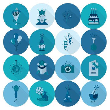 Mutlu doğum günü Icons set