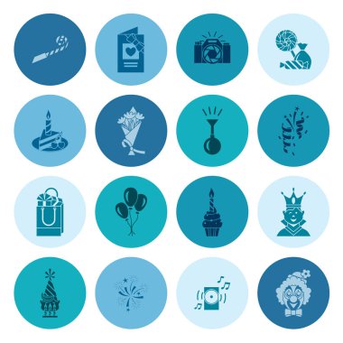 Mutlu doğum günü Icons set