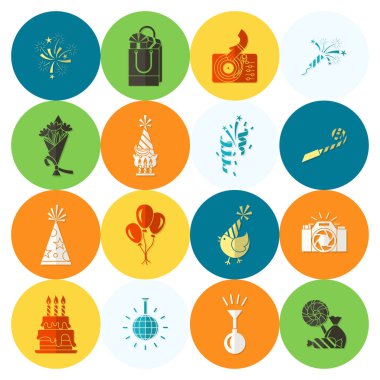 Mutlu doğum günü Icons set