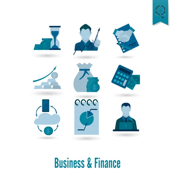 Business and Finance Icon Set — Stock Vector