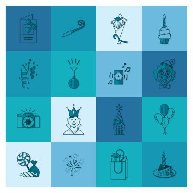 Mutlu doğum günü Icons set