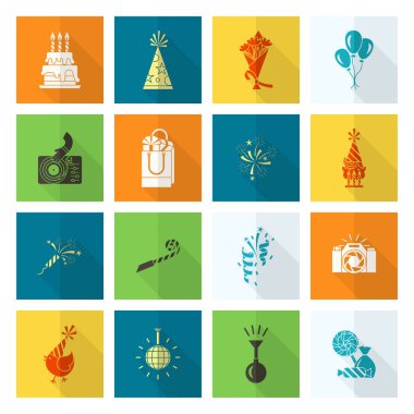 Mutlu doğum günü Icons set