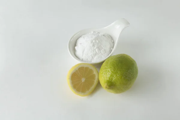 Lemon Dan Baking Soda Untuk Membersihkan Gigi — Stok Foto