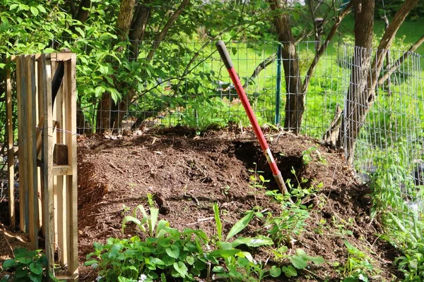 Arka bahçesinde kompost yığını Stok Fotoğraf