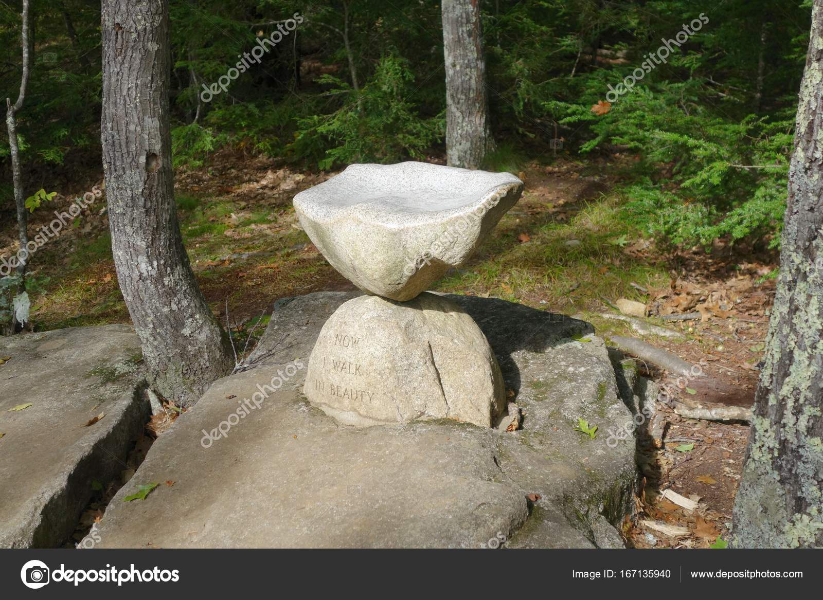 Resting Stop Stone Chair Stock Photo C Mgs999 167135940