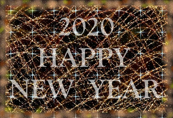 2020 Glittering Happy New Years Day Greeting Card — Stock Photo, Image