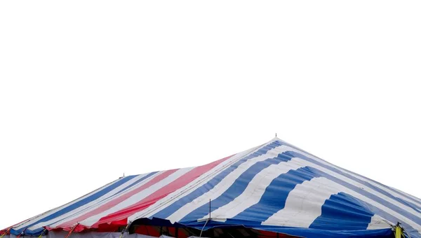 Large Striped Red White Blue Entertainment Events Tent — 스톡 사진