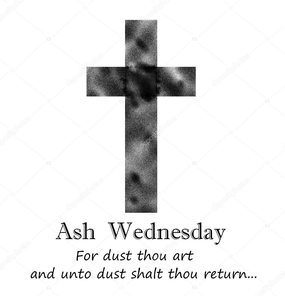 black and white ash Wednesday icon reminding us where we are from