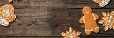 Zencefilli kurabiye ve metin için yer Xmas arka plan