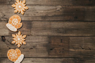 Zencefilli kurabiye ve metin için yer Xmas arka plan