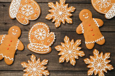 Zencefilli kurabiye ve metin için yer Xmas arka plan