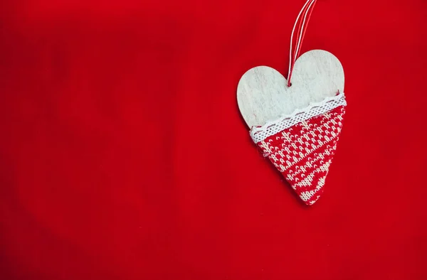 Fundo Vermelho Fundo Para Texto Ano Novo Imagem Natal Coração — Fotografia de Stock