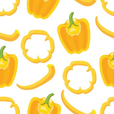 Kusursuz desenli sarı kırmızı biber. Bulgar biberinin tamamı..