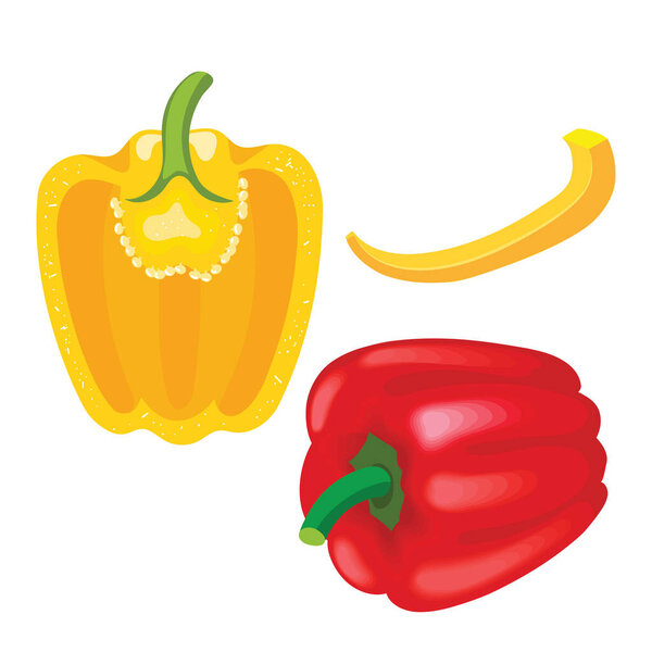 Красная и желтая паприка. Комплект всего болгарского перца
.