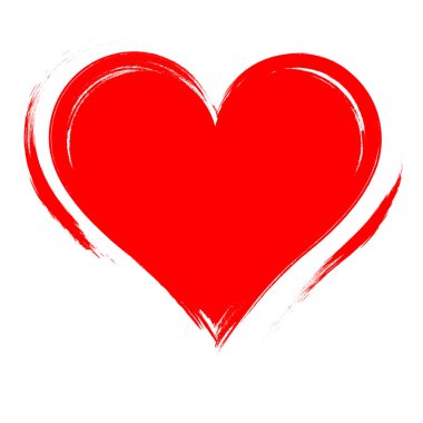 Beyaz arkaplanda izole edilmiş fırça resimli vektör kalp şekli çerçevesi