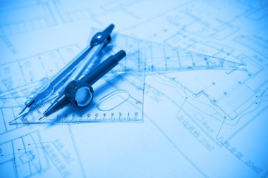 İnşaat planlama ve araçlar arka plan çizim