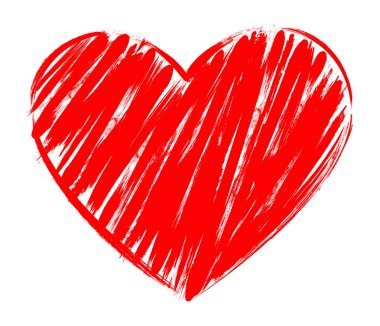 Beyaz arkaplanda izole edilmiş fırça resimli vektör kalp şekli çerçevesi