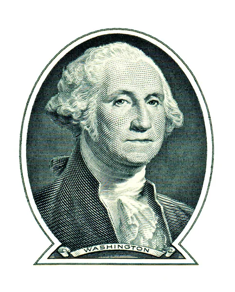 George Washington em um dólar isolado no fundo branco — Fotografia de Stock