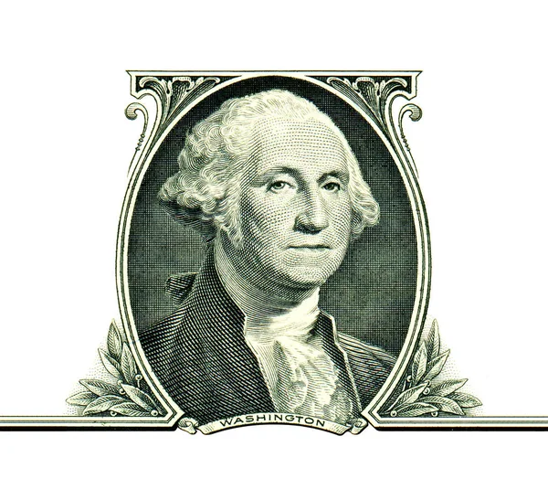 George Washington em um dólar isolado no fundo branco — Fotografia de Stock