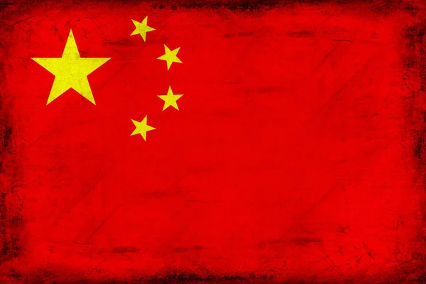 Vintage εθνική σημαία της Κίνας φόντο — Φωτογραφία Αρχείου