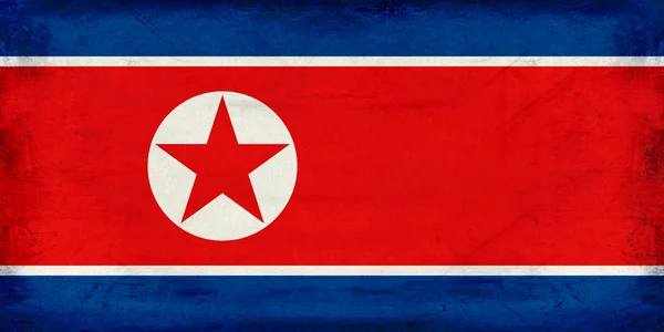 Vintage Corea del Nord bandiera di sfondo — Foto Stock