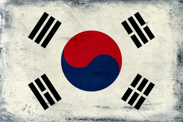 Vintage fond drapeau de Corée du Sud — Photo
