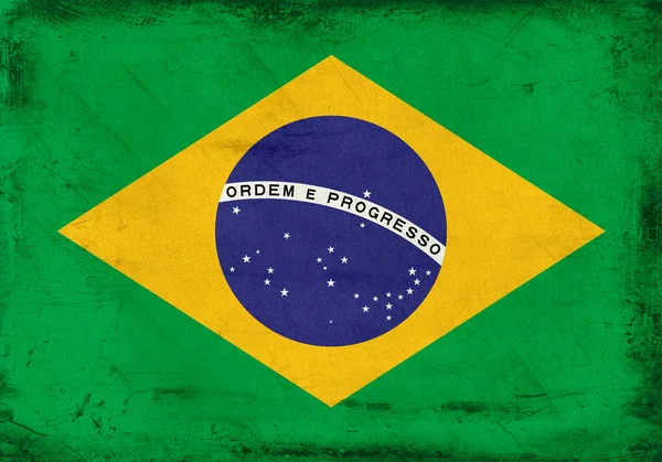 Винтажный национальный флаг Бразилии фон — стоковое фото