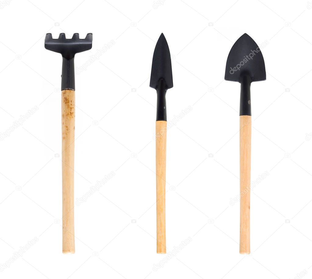 Garden tools isolated on white background