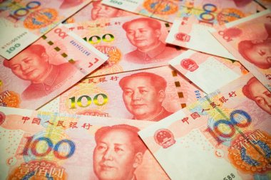 Dokulu Çin Yuan Not (rmb veya renminbi) arka plan