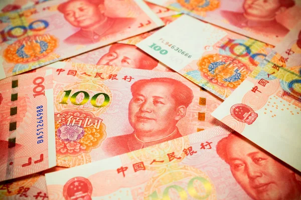 Biljet van Chinese Yuan (rmb of renminbi) achtergrond textuur — Stockfoto