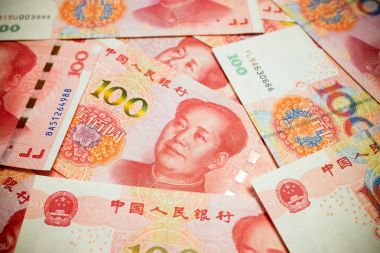 Dokulu Çin Yuan Not (rmb veya renminbi) arka plan