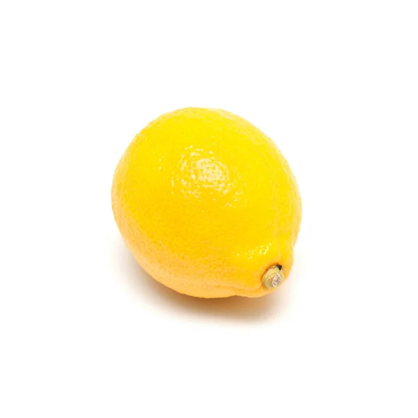 Einzelne Zitrone isoliert auf weißem Hintergrund — Stockfoto